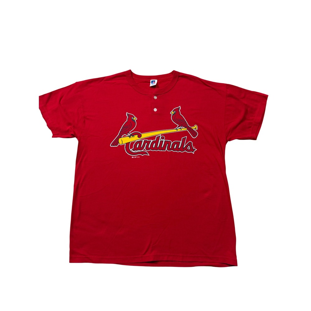 Vintage 2000 St. Louis Cardinals Henley T-Shirt Russell Athletic XL MLB